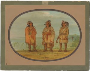 Seneca-høvding, Red Jacket, med to krigere af George Catlin