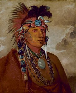 Sho-me-kós-see, The Wolf, a Chief, 1832. af George Catlin