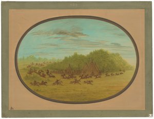 Sham Fight of the Camanchees af George Catlin