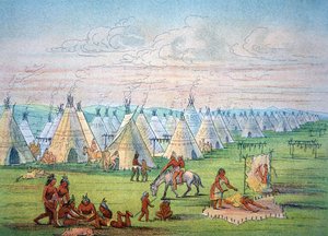 Sioux Camp Scene af George Catlin