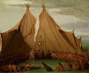 Sioux Dog Feast af George Catlin