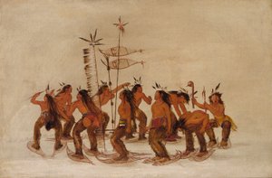 Snesko-dans ved det første snefald af George Catlin