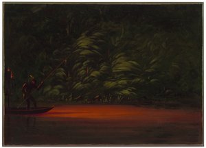 Spydfiskeri ved fakkellys på Amazonas af George Catlin