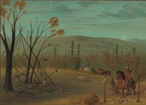 Cheyenne-brødrene vender tilbage fra deres efterårsjagt, 18611869. af George Catlin