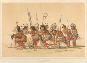 Krigsdansen, fra mappen «The North American Indian» af George Catlin
