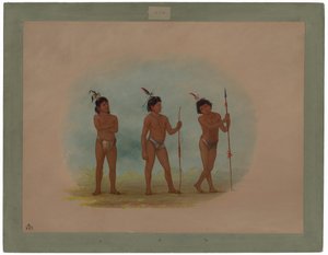 Tre Auca børn af George Catlin