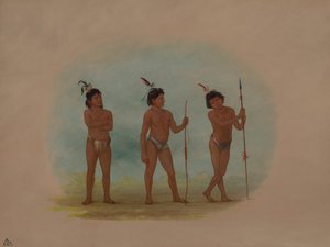 Tre Auca-børn, 18541869. af George Catlin
