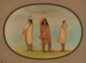 Tre Iroquois-indianere, 18611869. af George Catlin