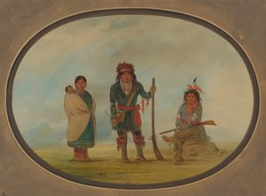 Tre Micmac-indianere, 18611869. af George Catlin