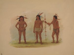 Tre Omagua-mænd, 18541869. af George Catlin