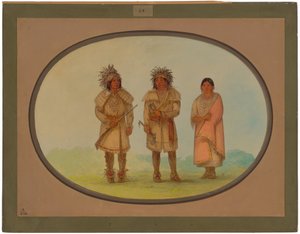 Tre Peoria-indianere af George Catlin