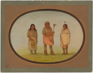 Tre Piankeshaw-indianere af George Catlin