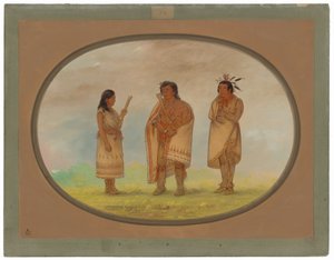 Tre Potawatomi-indianere af George Catlin