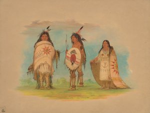 Tre Riccarree-indianere, 1861. af George Catlin