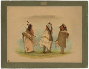 Tre Shoshonee Warriors af George Catlin