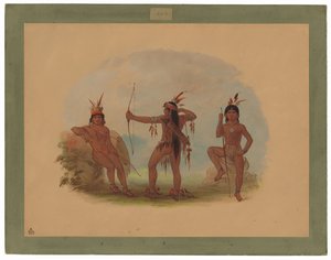 Tre Woyaway-indianere af George Catlin