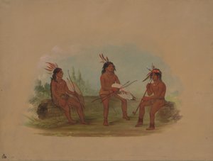 Tre unge Chinook-mænd, 18551869. af George Catlin