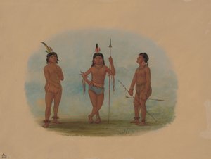 Tre unge Tobos-mænd, 18541869. af George Catlin
