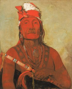 Toh-kí-e-to, sten med horn, en høvding af George Catlin