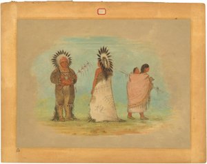 To Ottoe Chiefs og en kvinde af George Catlin