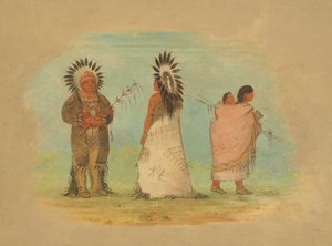 To Ottoe-høvdinge og en kvinde, 18611869. af George Catlin