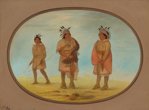 To Weeah-krigere og en kvinde, 18611869. af George Catlin