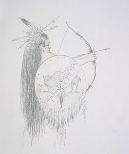 Un-ka-ka Ha-hon-she-kaw (De lange fingernegle) 1852 af George Catlin