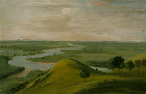 Udsigt over krydset mellem Red River og False Washita i Texas af George Catlin