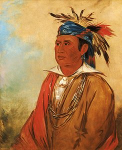 Wah-pon-jee-a, Svanen, en kriger, 1830. af George Catlin