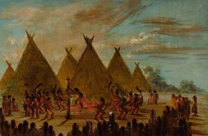 Krigsdans, Sioux af George Catlin