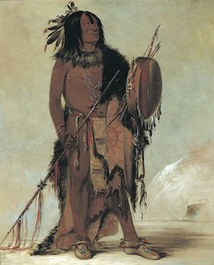 Wún-nes-tou, hvid bøffel, en ældre medicinmand af George Catlin
