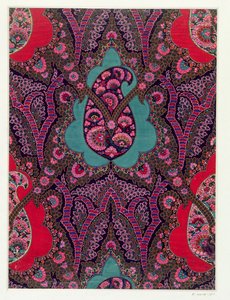Stofdesign til Paisley sjaler, ca. 1871