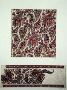 Stofdesign til Paisley sjaler, ca. 1871 (gouache på papir)