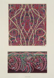 Stofdesign til Paisley sjaler, ca. 1871