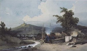 Bådboliger, Macao, Kina af George Chinnery