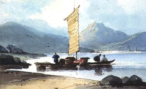 Båd med gult sejl, Kina