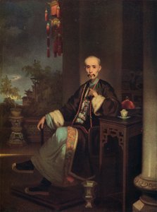 How Qua, leder af Hong-købmændene i Canton, c1830