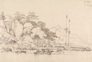 Lap House, Inner Harbor, Macao af George Chinnery