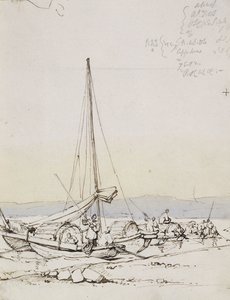 Tanka Boats on the Shore, af George Chinnery