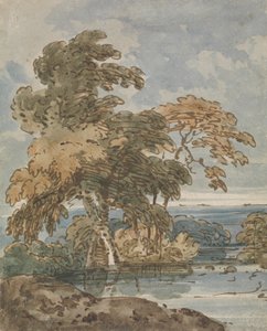 Træer ved en flod af George Chinnery