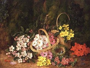 Forårsblomster i kurve