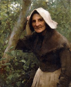 En Toiler Still; En gammel kvinde, North Lincolnshire af George Clausen