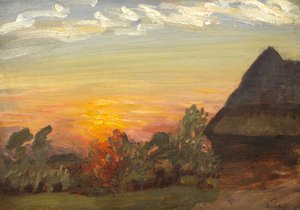Duton Hill Sunset, 1938 af George Clausen