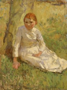 Pige på en mark, 1897. af George Clausen