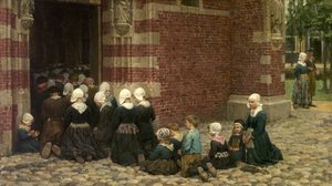 Højmesse i en fiskerby ved Zuyder Zee, Holland, 1876
