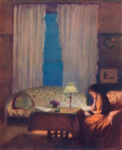 Læsning af Lamplight Twilight: Interiør, 1909