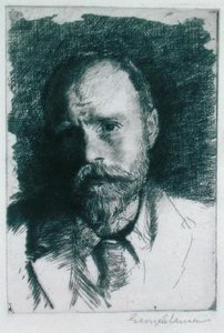 Selvportræt, ca. 1895 (radering) af George Clausen