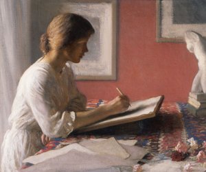 The Student, ca. 1908 (olie på lærred) af George Clausen