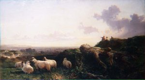 Aften på South Downs af George Cole