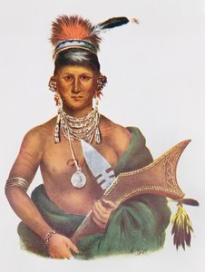 Appanoose, en saukhøvding, 1837, illustration fra "The Indian Tribes of North America, Vol.2", af Thomas L. McKenney og James Hall, udgivet af John Grant.